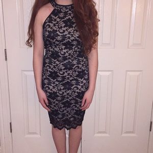 Black &Tan Halter Dress